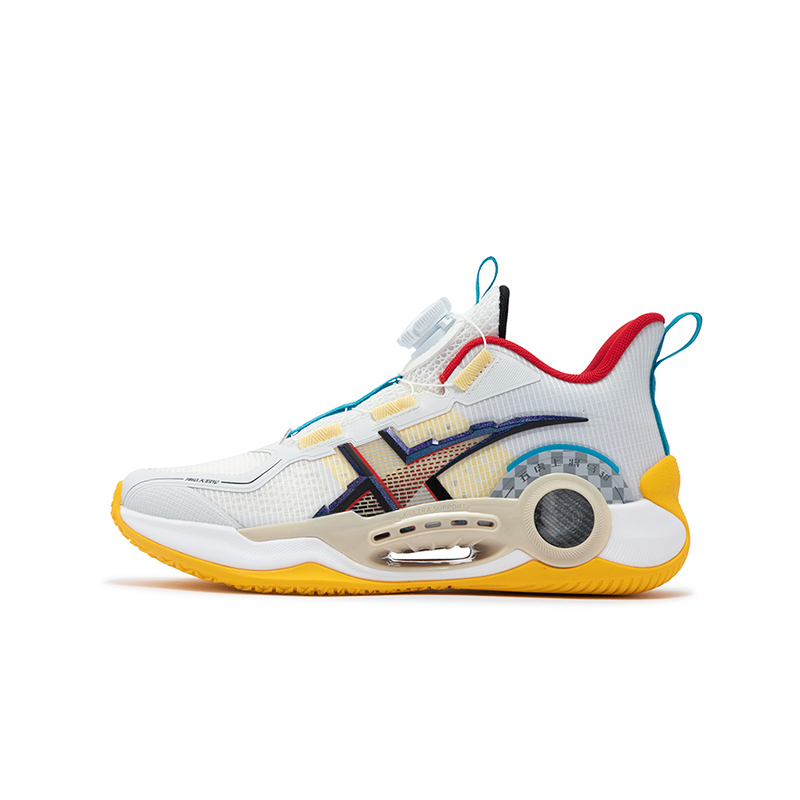 

XTEP Детские баскетбольные кроссовки Anti-Kick Mid Top с противоскользящей подошвой, белые, желтые