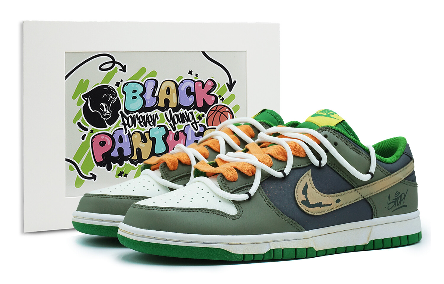 

Кроссовки Nike Dunk Skateboard Shoes Men Low-Top Brown Green