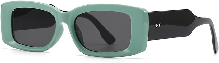 

Модные прямоугольные женские солнцезащитные очки класса люкс в стиле ретро, ​​конфетные цвета, прозрачный градиент; мужские солнцезащитные очки с широкими дужками и заклепками TKKTLLT, Green Black Gray