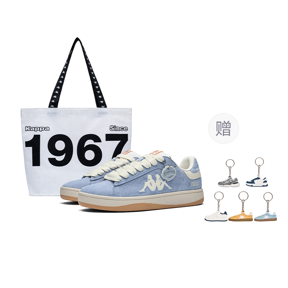 

Kappa Парные устойчивые к истиранию низкие скейтерские кроссовки унисекс Blue - Winter Day Purple/White [В комплекте холщовая сумка и брелок]