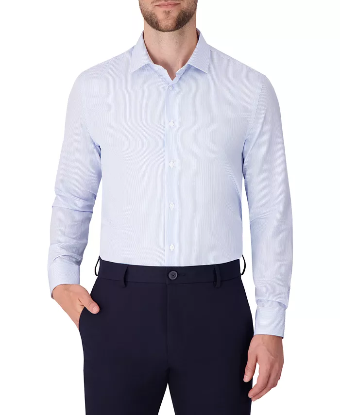 

Мужская длинная рубашка с длинным рукавом в полоску 4-Way Report Collection, синий