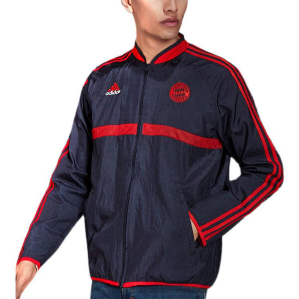 Куртка adidas FC Bayern Icons Woven Jacket 'Night Navy Active Red', синий — фото 3