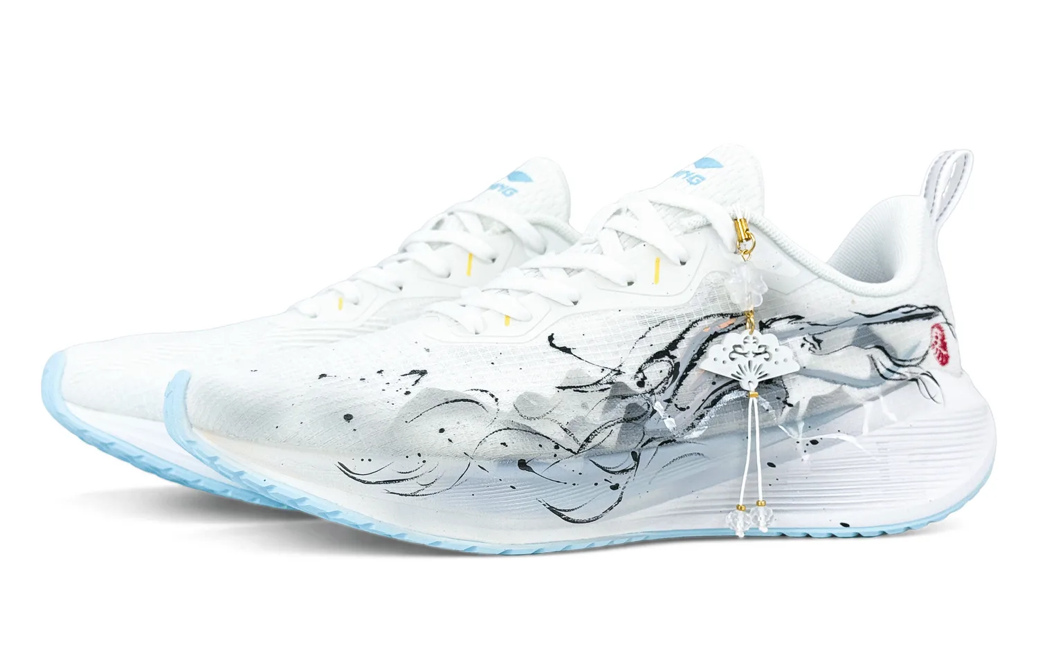Li-Ning Wuyue Slip Resistant Abrasion Resistant низкие кроссовки для бега мужские бело-серые — фото 4