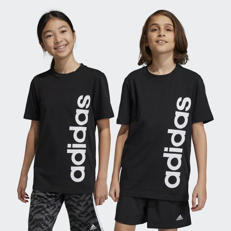 

Хлопковая футболка с линейным логотипом Essentials ADIDAS, цвет schwarz
