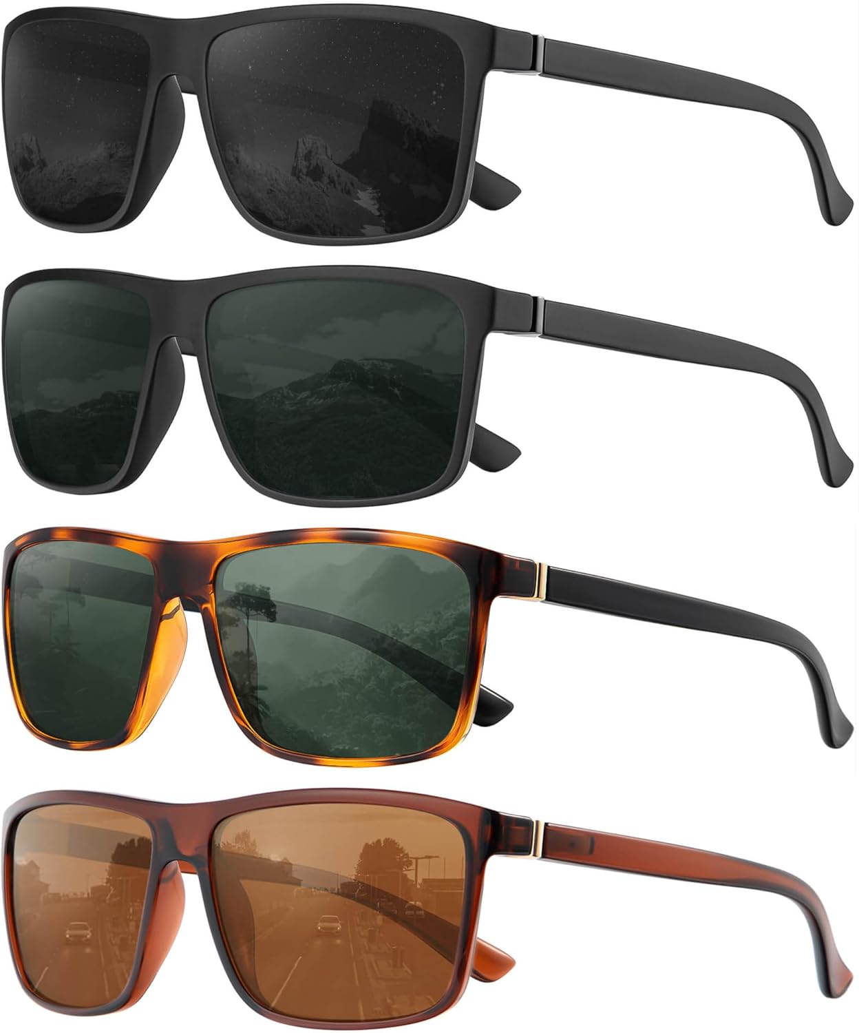 

Солнцезащитные очки KALIYADI Polarized Mens Sun-Glasses Sunglasses-Men: классические солнцезащитные очки с защитой от УФ-излучения для рыбалки, вождения, гольфа, Black/Brown/Black G15/Leopard G15