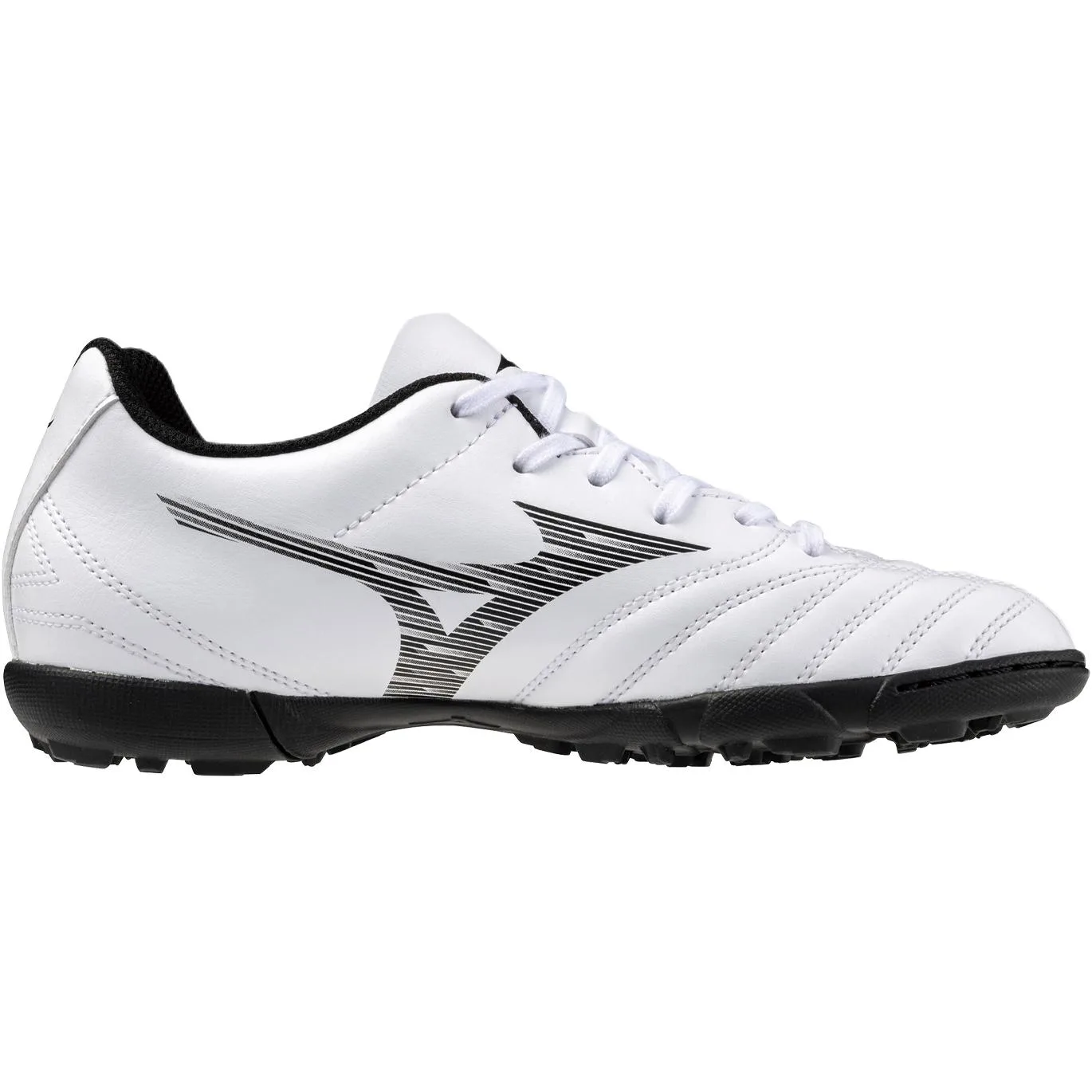 Mizuno Monarcida Neo 3 Slip Resistant Abrasion Resistant низкие детские футбольные бутсы White Black для подростков — фото 3