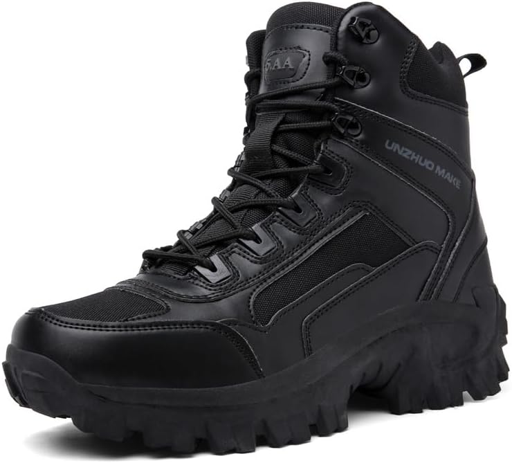 

Мужские тактические ботинки Qacksv легкие, прочные, для работы и походов, в стиле боевых ботинок, черный