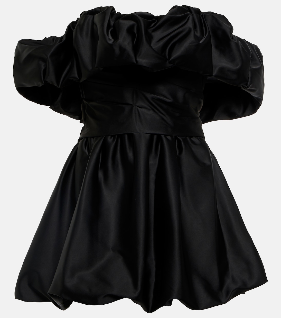 

Атласное мини-платье Astoria с открытыми плечами Simkhai, черный