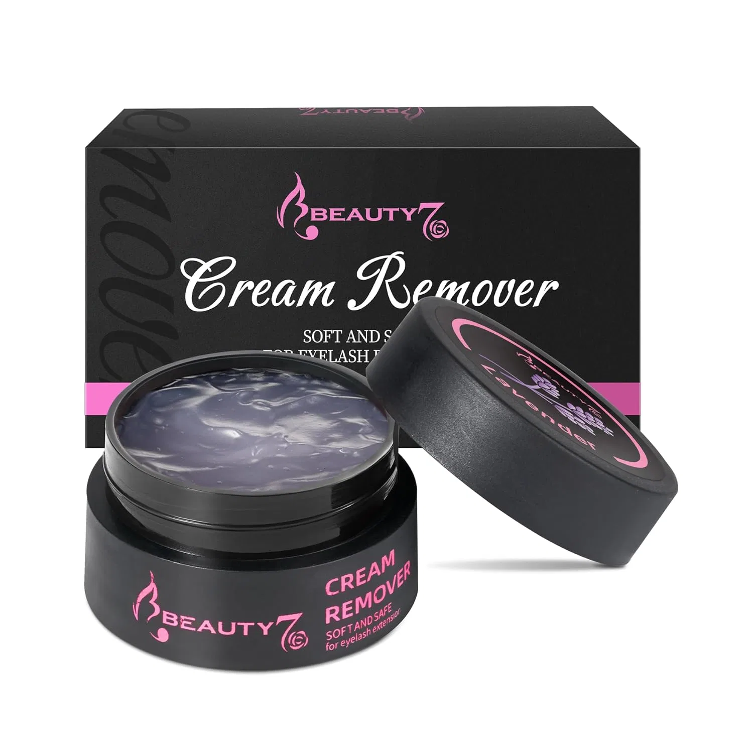 Крем-ремувер для наращенных ресниц Beauty7 с ароматом лаванды Beauty7, Purple