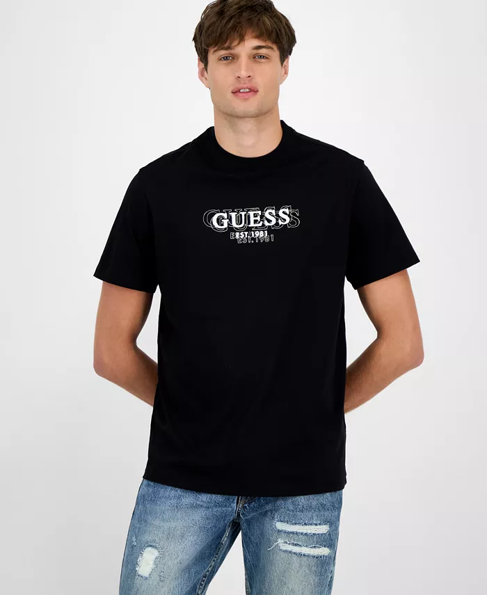 

Футболка с коротким рукавом и небольшим логотипом Guess, черный