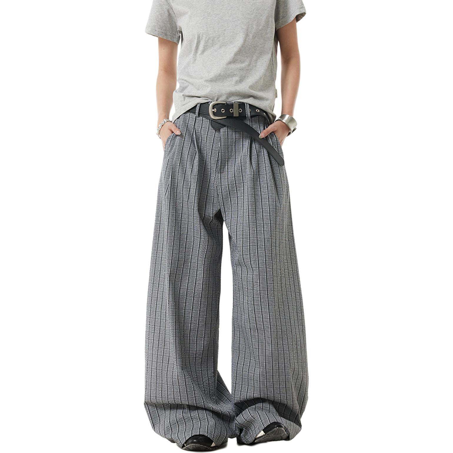 

NEVER RULE Брюки Casual Unisex серые умеренно широкие