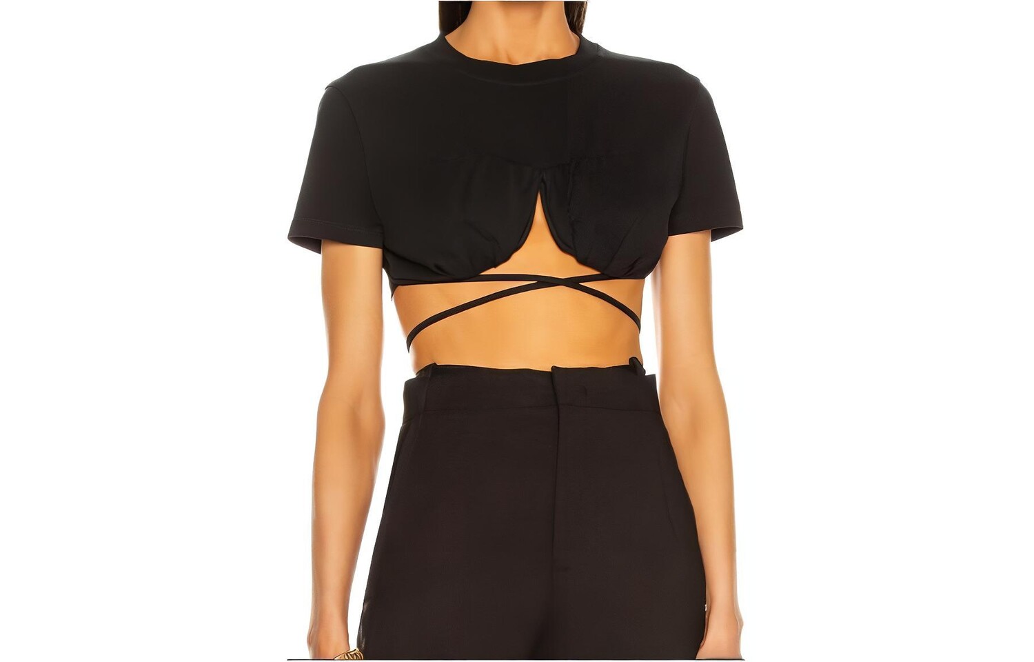 

Укороченный топ женский черный Jacquemus