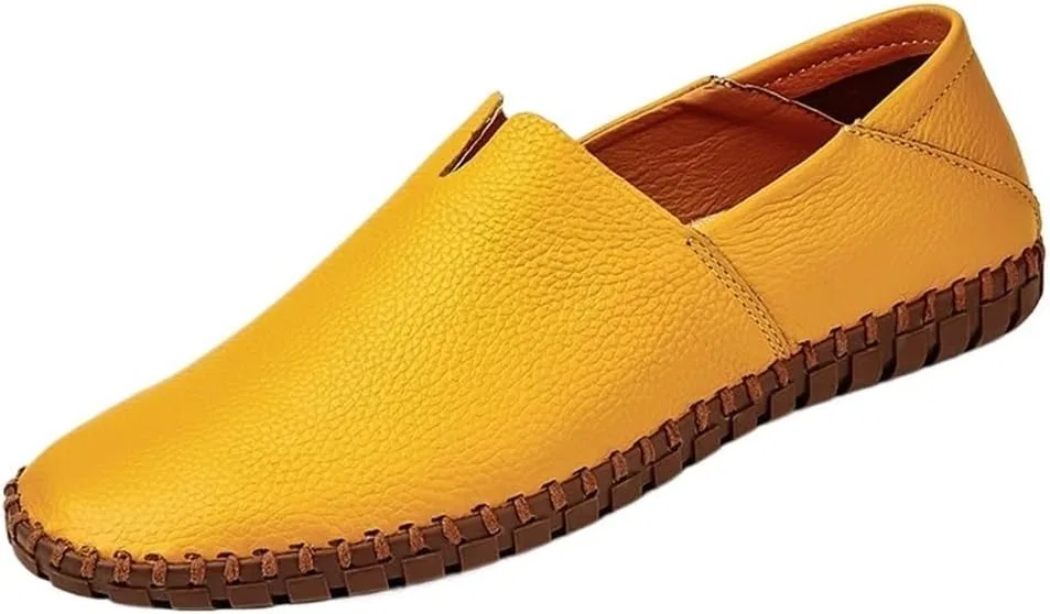 Лоферы мужские Leather Shoes, желтые UOPYNE