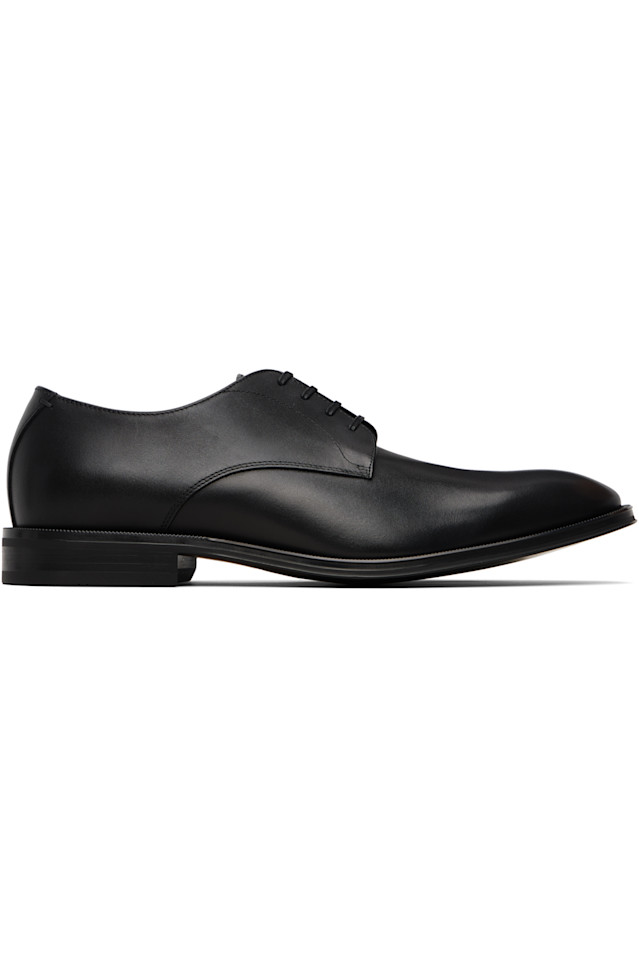 

Кожаные дерби с декоративной строчкой Boss, черный