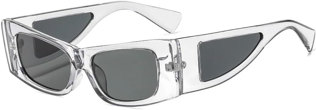 

Модные солнцезащитные очки в квадратной оправе для женщин, а также роскошные очки для мужчин, предназначенные для вождения, походов и активного отдыха, с защитой от УФ-излучения UV400 TVTBBVV, Clear Gray