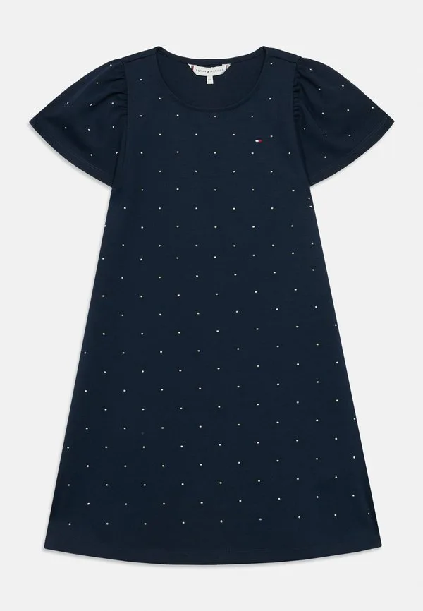 Праздничное платье а-силуэта с заклепками, трикотажное платье Tommy Hilfiger, Dark Night Navy