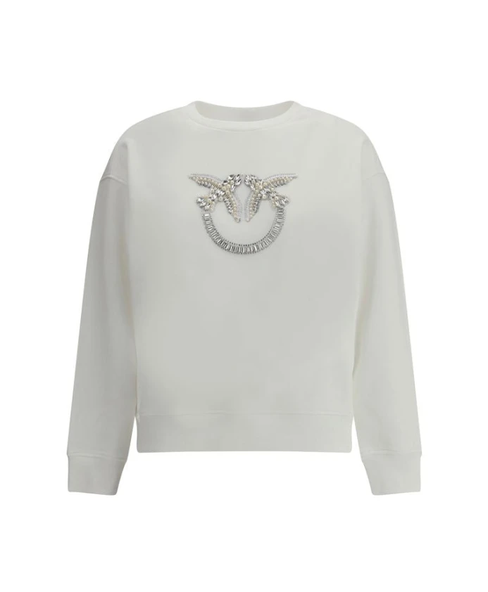 

Толстовка с вышитым логотипом и элегантными деталями. Pinko, белый