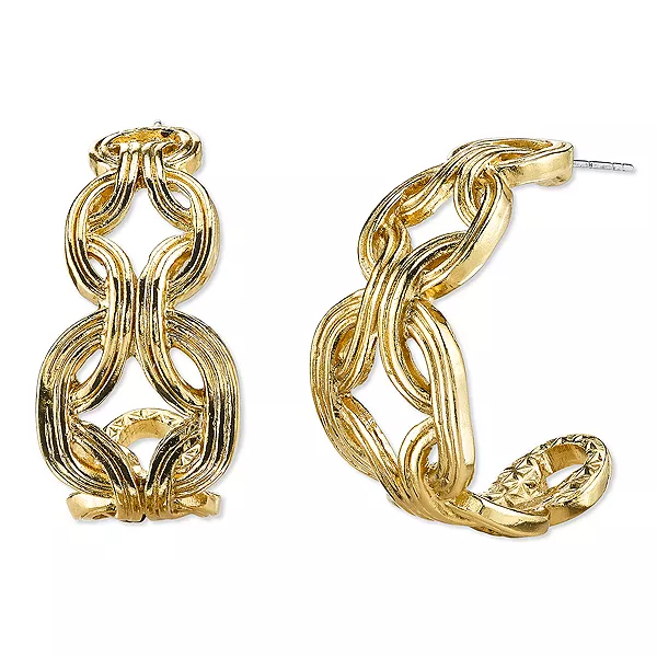 

Золотистые серьги-кольца 2028, gold