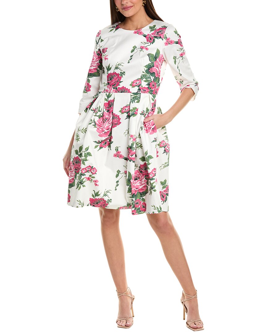 

Платье Carolina Herrera с рукавами до локтя и длиной до колена, белый