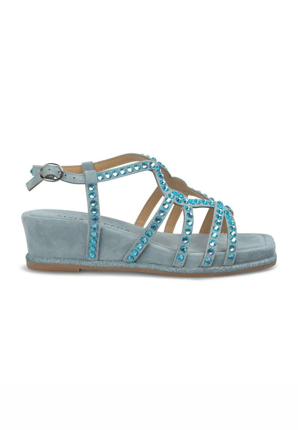 Босоножки на танкетке CON CIERRE HEBILLA - Platform sandals Alma en Pena, цвет Azul Jaspeado — фото 2