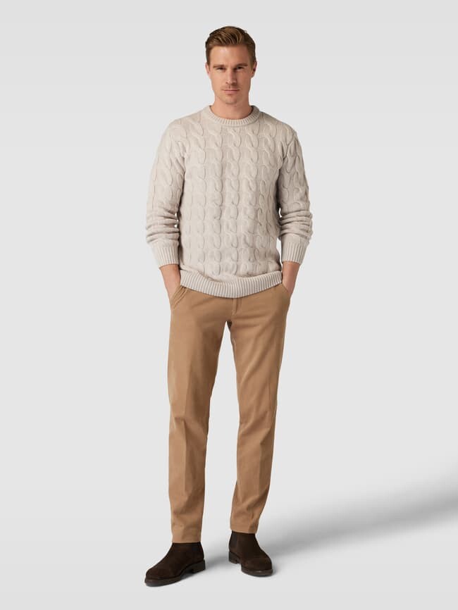 

Вязаный свитер косным узором Esprit, бежевый