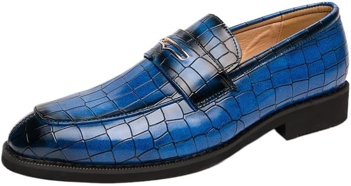 

Мужские классические кожаные лоферы, деловая кожаная обувь, без застежек, нескользящая и износостойкая, для повседневной носки, вечеринок, свадеб Zestrelax, синий