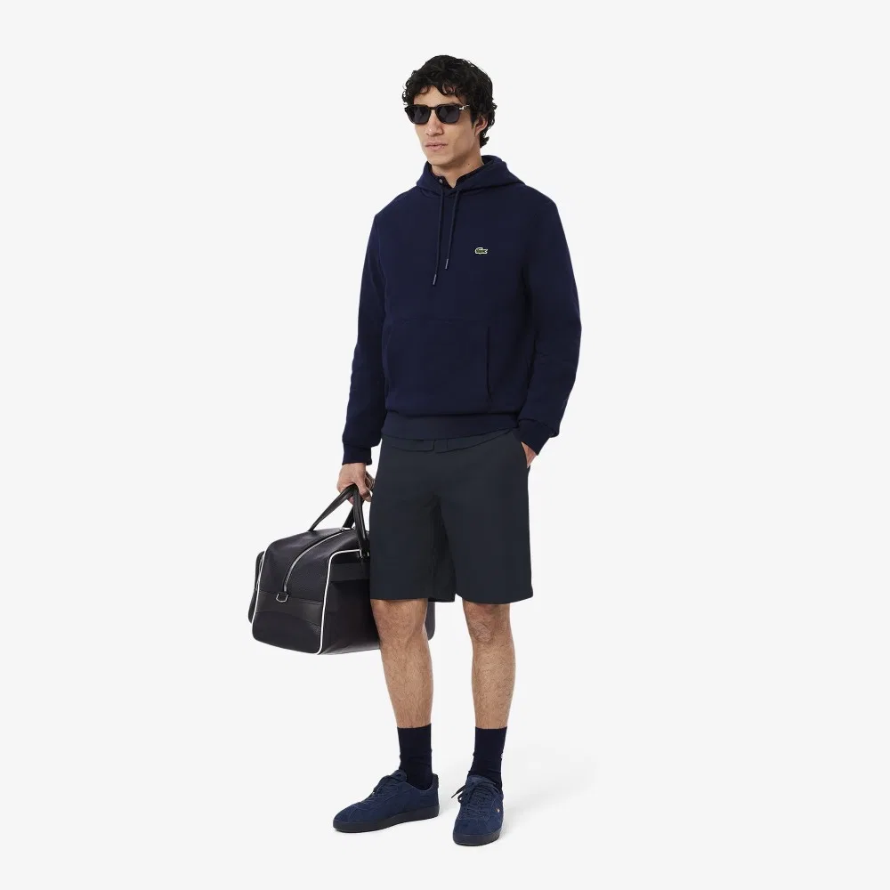 Мужские твиловые шорты-бермуды тёмно-синие от Lacoste — фото 4