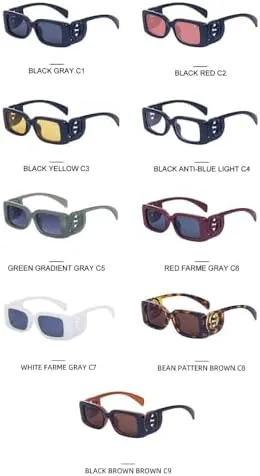 

Квадратные солнцезащитные очки для женщин и мужчин, модные солнцезащитные очки в маленькой оправе, винтажные панк-очки, защита от ультрафиолета UV400 MTZJH, Black Red