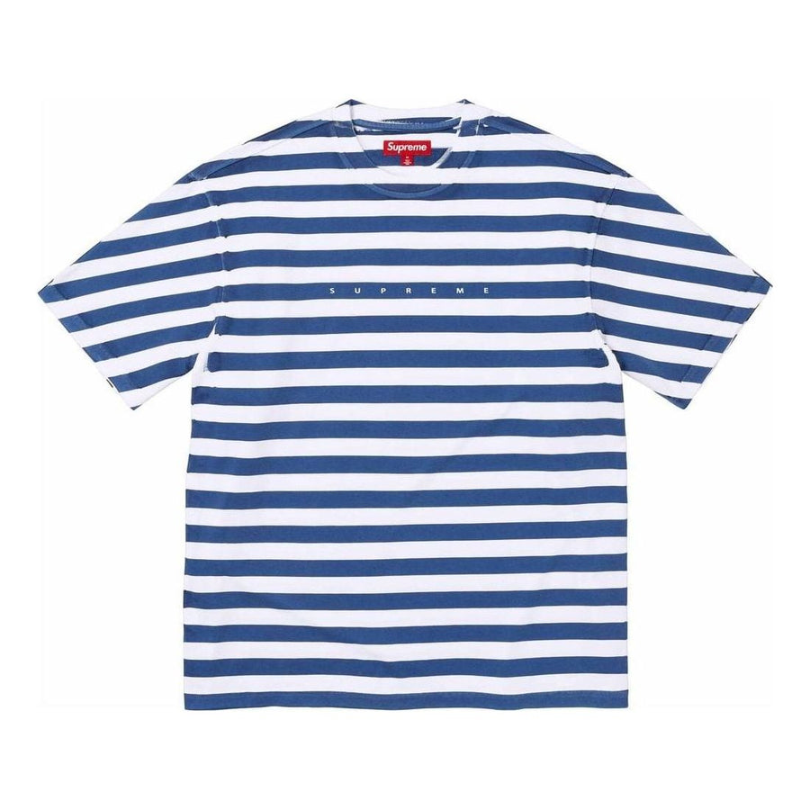 

Футболка Supreme Overprint Stripe S/S Top 'Blue White', синий