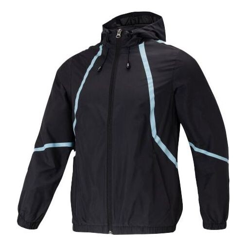 

Куртка neo sports back printing hooded casual windbreaker jacket black Adidas, черный