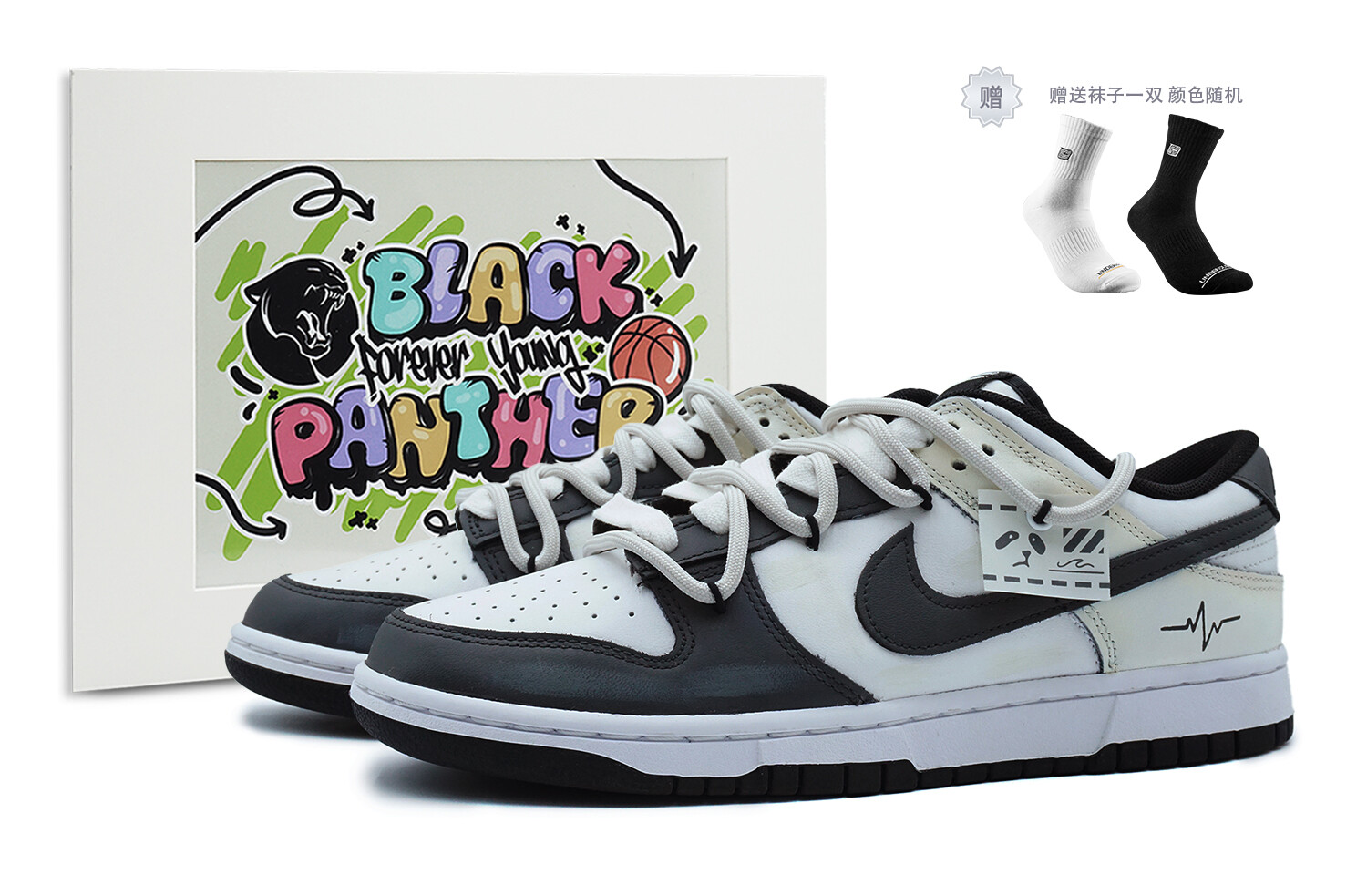 

Кроссовки Nike Dunk Skateboard Shoes Women's Low-Top White Black