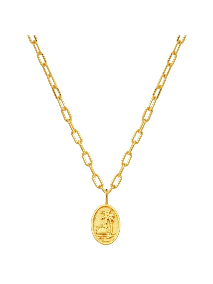 

Glanzstücke München Колье «Закат/Пальма» из стерлингового серебра с желтым золотом