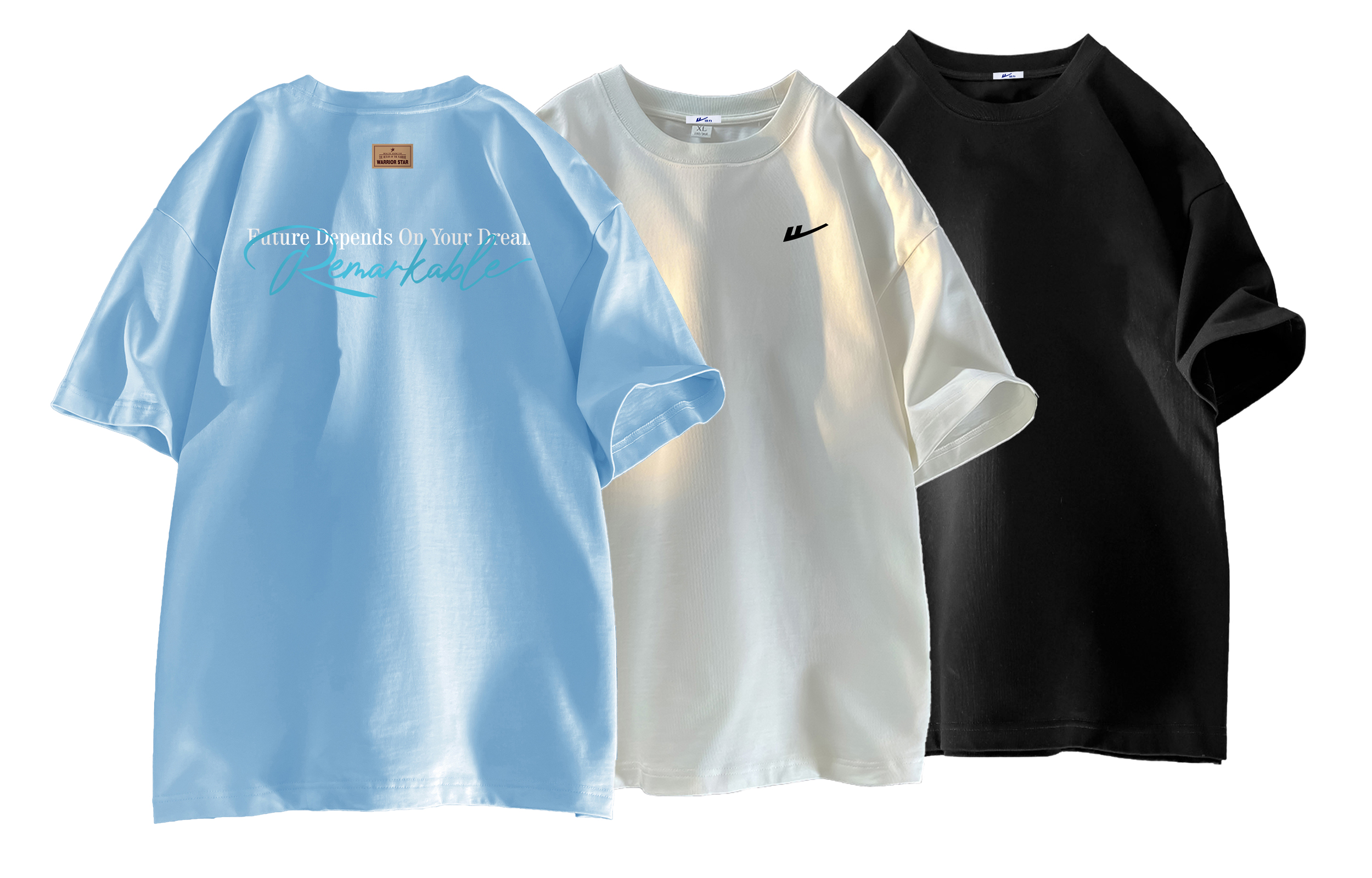 

Футболка с коротким рукавом Huichao Riding The Wind Collection Unisex WARRIOR, [multiple styles/3 pack]синий+белый+pure черный