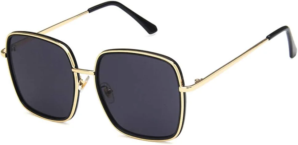 

Солнцезащитные очки Shiratori унисекс, модные, ярко-черные, серые, для отдыха, квадратные, неполяризованные, с защитой от УФ-излучения UV400, Bright Black Grey