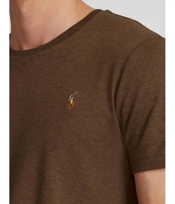 Футболка custom slim fit Polo Ralph Lauren, коричневый — фото 4