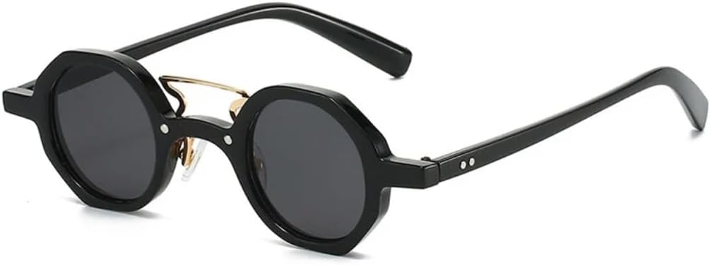 

Солнцезащитные очки с защитой от УФ-излучения UV400 | Круглая, легкая оправа в стиле панк | Для женщин и мужчин | Для занятий спортом на открытом воздухе и вождения DSVIGF, Black-black