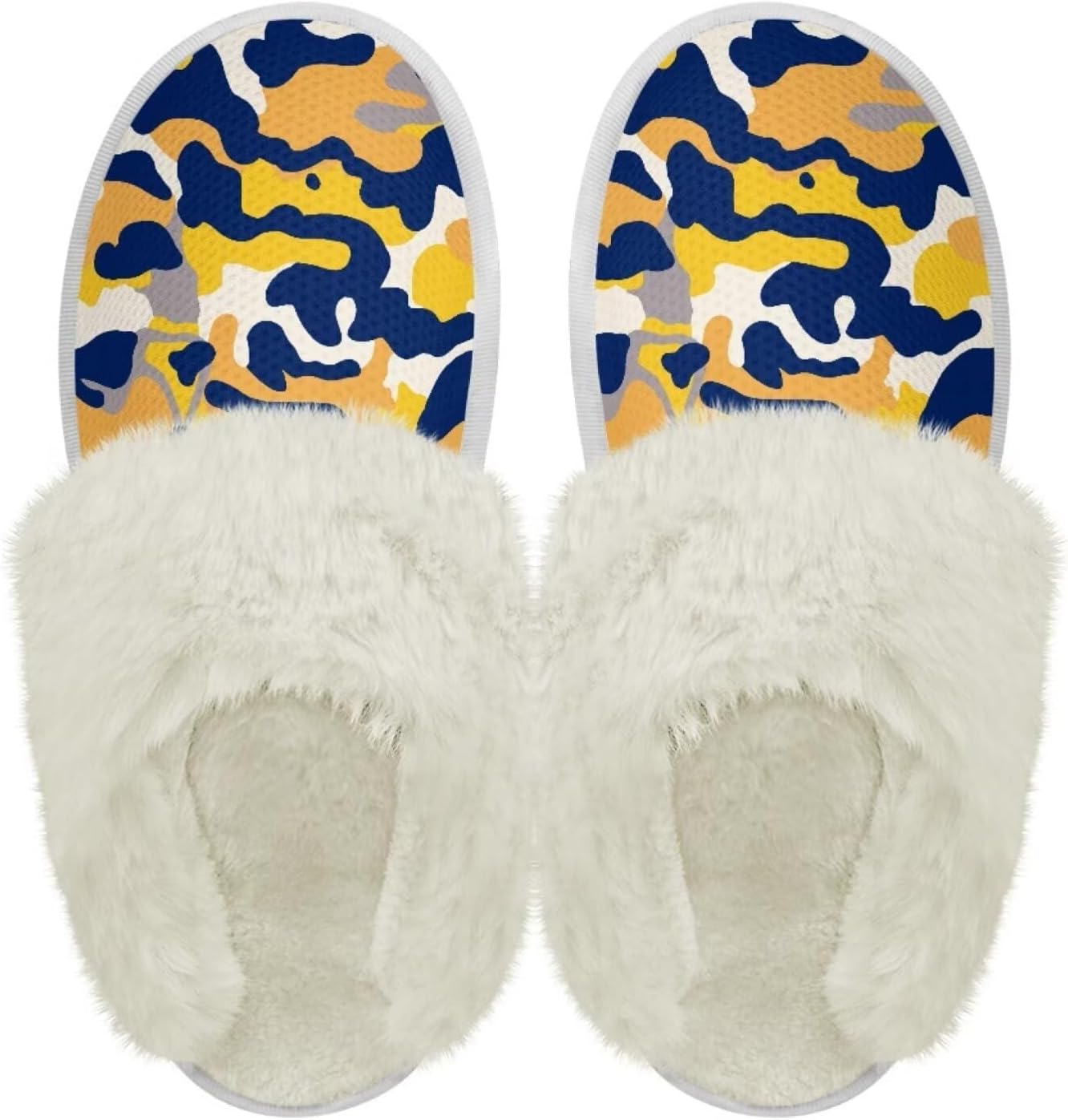 

Тапочки Chaqlin Fuzzy с пушистым краем для дома, унисекс, уютные, мягкие с эффектом памяти, зимние, теплые, с противоскользящей толстой подошвой, для дома и улицы, синий/желтый
