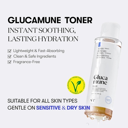 Тоник VT Cosmetics — Glucamune с экстрактом снежного гриба: увлажняющий и успокаивающий — фото 2