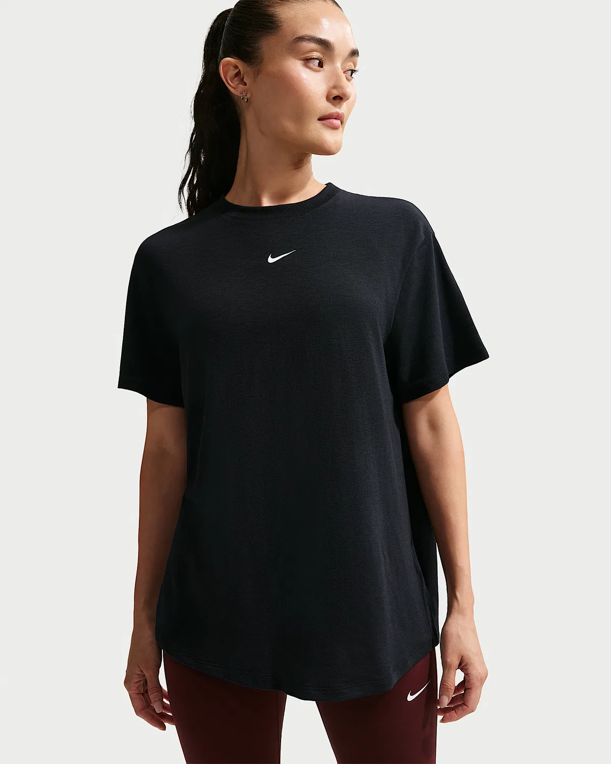 Женский топ Nike One Relaxed с коротким рукавом Dri-FIT, Black/White