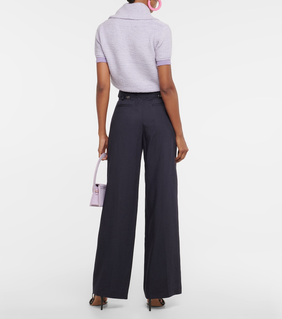 Укороченный вязаный топ Le Cardigan Campana Jacquemus, Light Purple — фото 3