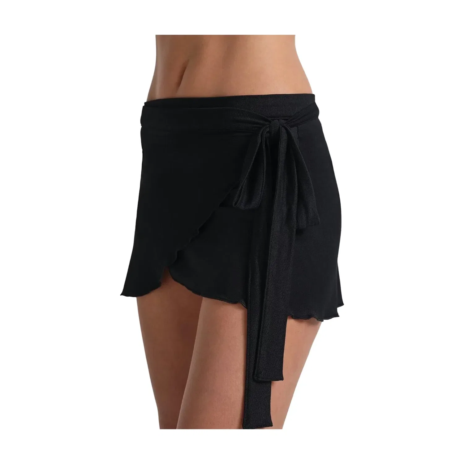 Эластичная трикотажная юбка-обертка Nike x SKIMS 'Obsidian' SKIRTSKT10091W-OBD, черный — фото 3