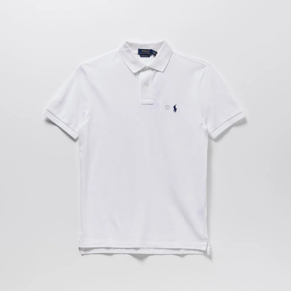 Мужская белая рубашка-поло Custom Slim Fit от Polo Ralph Lauren