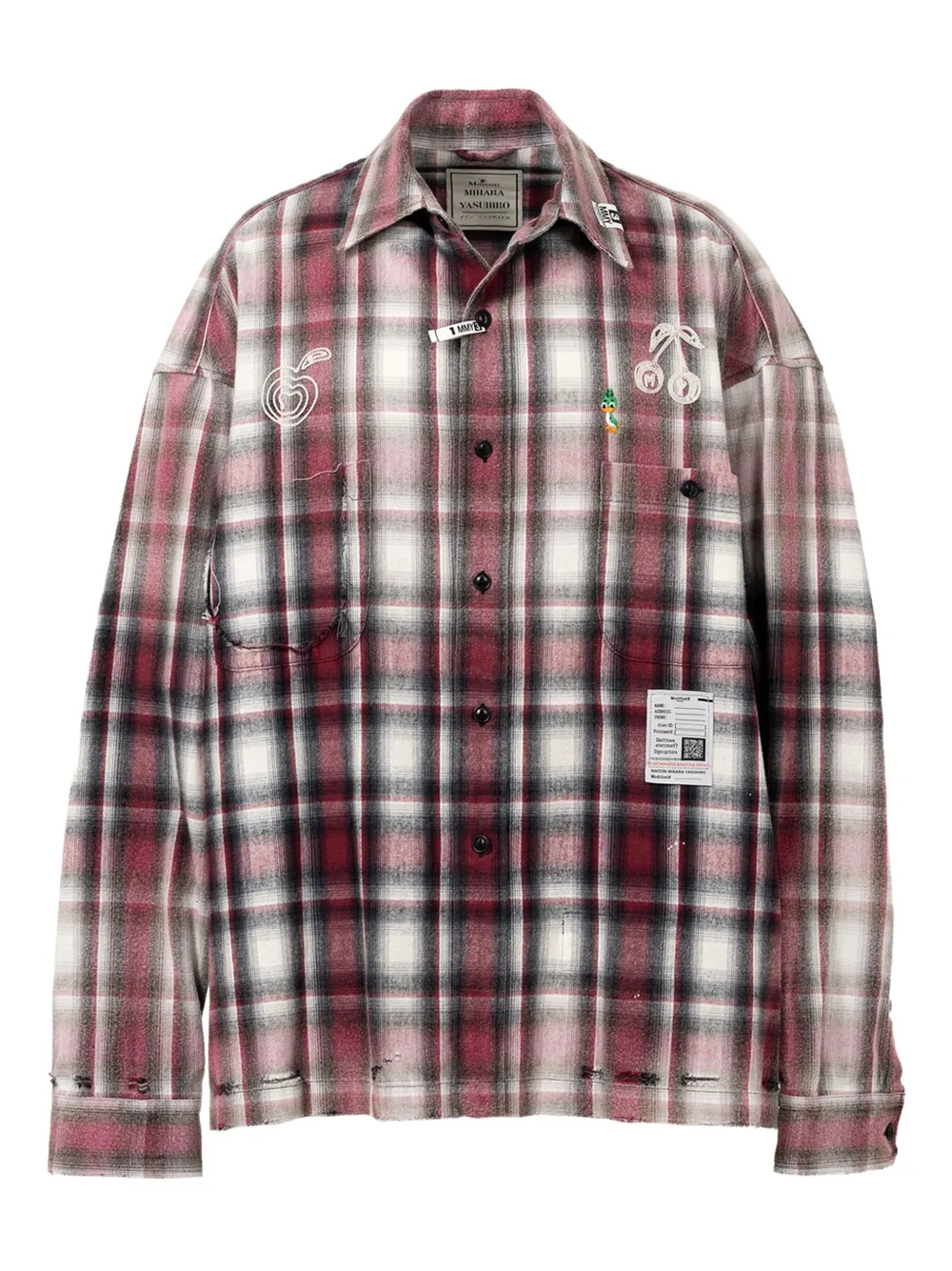 

Рубашка в винтажную клетку Maison Mihara Yasuhiro, красный