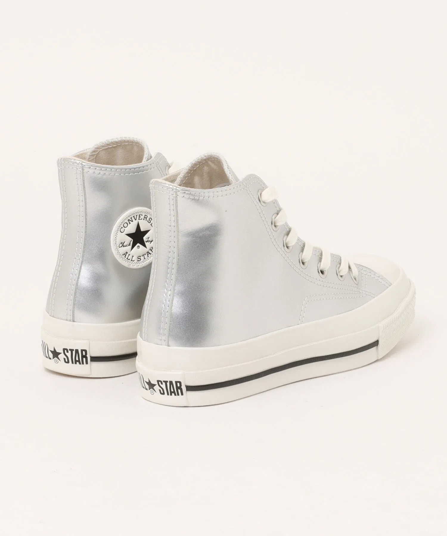 Мужские кожаные кроссовки Converse All Star Squaretoe SV HI серебряные — фото 2