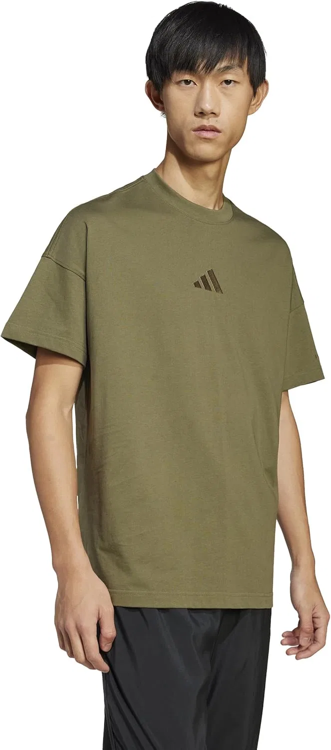 Футболка свободного кроя adidas, цвет Olive Strata — фото 2