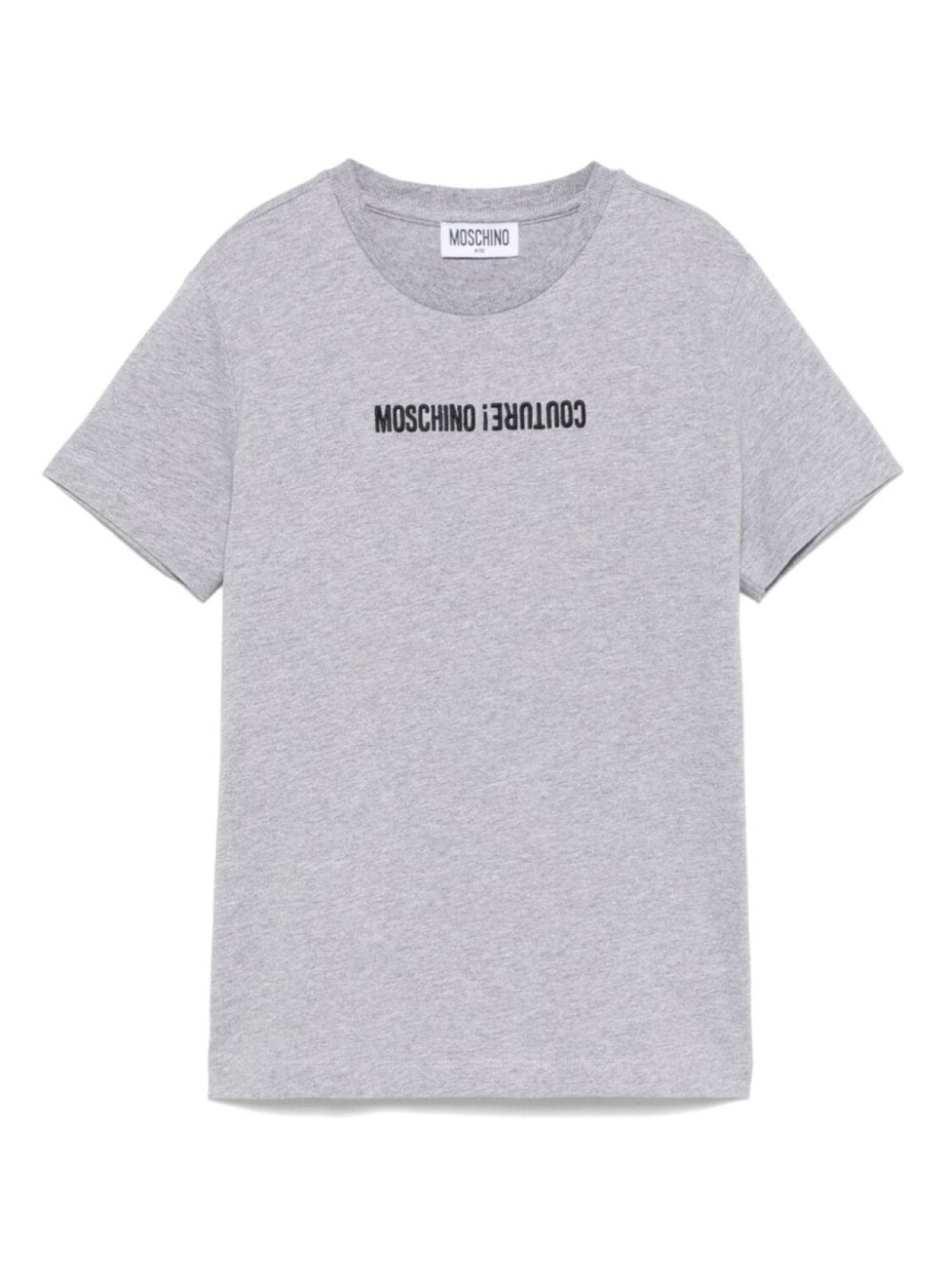 

Moschino Kids футболка с вышитым логотипом, серый