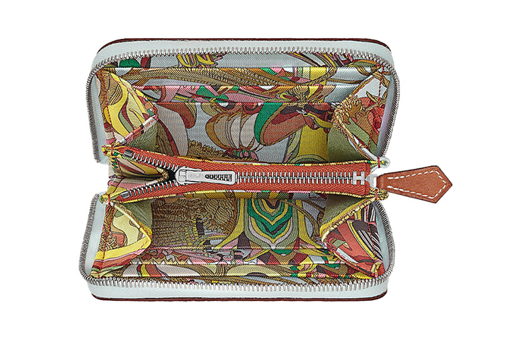 HERMES Шёлковый кошелек из коровьей кожи для женщин Пыльно-голубой — фото 2