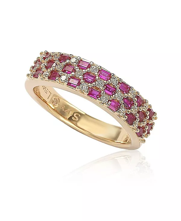 

Кольцо Suzy Levian Rose из стерлингового серебра с красными и белыми кубическими цирконами Suzy Levian New York, pink