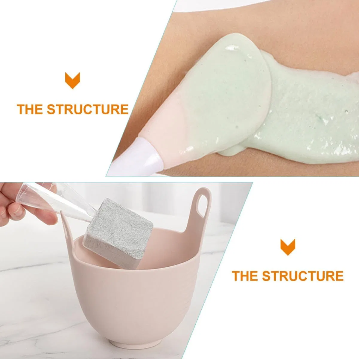 Набор для смешивания масок Silicone ROMISBABA 4 предмета розовый — фото 4