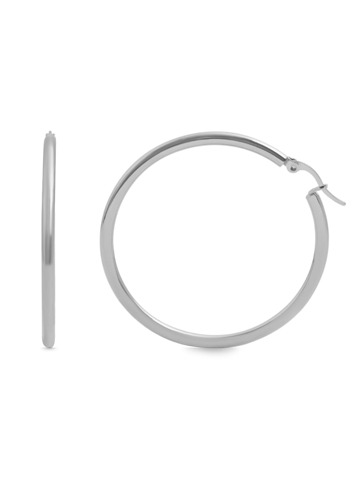 

Adeliás Женские серьги - серьги-кольца на шарнирах из нержавеющей стали серебристого цвета